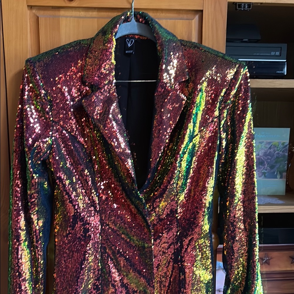 Windsor Red and Green Sequin Blazer